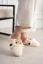 Women's Plush House Slippers with Monkey Figure, Soft Furry, Silent Sole, Winter Slippers - 2