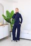 Women's Stand Collar Zippered Wide Leg Two-Piece Tracksuit Set