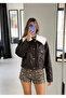 Leather Jacket with Fur Collar and Buttons - 6