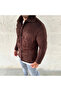 Men's Plush Fleece Cardigan Shirt – Collared, Button-Down, Chest Pocket, Soft Textured Winter Regular Fit - 3