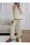 Minimalist Women's Knitwear Set Polo Neck Sweater and Pants