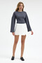 Women's Basic Wide Sleeve Smoked Crop Blouse - 2