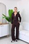 Women's Stand Collar Zippered Wide Leg Two-Piece Tracksuit Set
