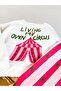 Girl's Top Circus Printed Sweatshirt with Striped Star Detail Bottom and Top Set - 5