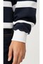 Striped Crew Neck Cotton Sweatshirt - 5