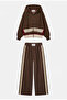 Women's Coffee W6-16 Top Sweatshirt Fleece Bottom Sweatpants 2-Piece Design Set - 5