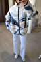Premium Patterned Zippered Fleece - Blue - 2