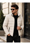 2 Pieces Men's Quilted Inflatable Coat Jacket + 100 ml Perfume Gift, Zippered Double Pockets, Daily Winter Wear - 5