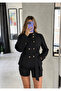 Stand Collar Buttoned Double-Breasted Trench Jacket - 2