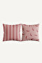 Chili Rose - Striped Pepper Patterned Set of 2 Double-Sided Decorative Throw Pillow Covers - 2
