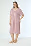 Women's Plus Size Polka Dot V-Neck Short Sleeve Viscose Nightgown 12156 - 4