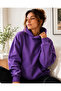 Women's Oversize 3 Thread Threaded Hooded Sweatshirt Hoodie - 3