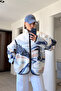 Premium Patterned Zippered Fleece - Blue - 4