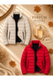 2 Pieces Men's Quilted Inflatable Coat Jacket + 100 ml Perfume Gift, Zippered Double Pockets, Daily Winter Wear