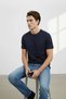 Interview Basic Modal 0 Collar Navy Blue T-Shirt - 4