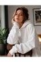 Women's Oversize 3 Thread Threaded Hooded Sweatshirt Hoodie - 3