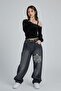 Black Washed P Patchli Vintage Baggy Y2K Pants