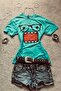 Blue Domo Kun Harajuku Y2K Short Sleeve Crop - 2
