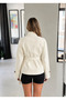 Stand Collar Buttoned Double-Breasted Trench Jacket - 3