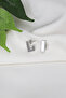 Hena Model White Stone Steel Earrings - 4