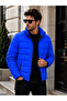 2 Pieces Men's Quilted Inflatable Coat Jacket + 100 ml Perfume Gift, Zippered Double Pockets, Daily Winter Wear - 5