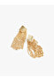 Women's Geometric Earrings with Chain Detail and Dangle Design - 2
