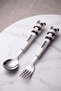 Children's Animal Figured Fork Spoon Set White - Thn76781