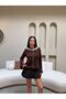 Ruffled Lace Collar Detailed Asymmetrical Buttoned Soft Cardigan - 3