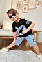Ec 23 Printed Turquoise Shorts Set - 2