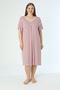 Women's Plus Size Polka Dot V-Neck Short Sleeve Viscose Nightgown 12156 - 2