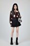 Brown Stars Strap Y2K Knitwear Sweater