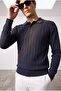 Men's Polo Collar Buttoned Sweater - 2