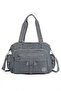 Gray Washed Leather Multi-Compartment Bag