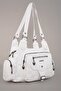 White Multi-Compartment Leather Shoulder Bag