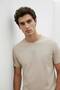 İnterview Basic Modal 0 Yaka Bej T-Shirt - 5