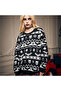 Ethnic Black Gothic Patterned Oversize Sweater