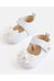 Baby White Bow Trim Pram Shoes - 3