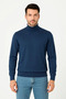 Men's Half Turtleneck Knitwear Sweater Soft Textured Cotton Fine Weave, Long Sleeve Comfortable Regular Fit - I - 2