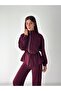 Women's Modal Zippered High Collar Drawstring Tracksuit Set - 2