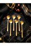 Gusto Gold Tea Spoon Set 2mm Extra Thick Stainless Steel 6 Pcs - 3