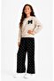 Bow Stone Detailed Polka Dot Girls' Set 32458 - 4