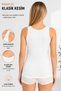 Women's Wide Strap Undershirt 1 Piece (Tutku Authorized Seller) Cotton Ribbed Fabric Soft Daily Underwear - White - 2
