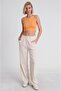 Stone Color Palazzo Trousers - 50564