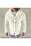 Men's Plush Fleece Cardigan Shirt – Collared, Button-Down, Chest Pocket, Soft Textured Winter Regular Fit - 2