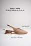 Women's Mink Suede 4 cm Thick Short Heeled Open Back Shoes with Gold Detail - 2