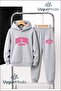 Pink New York Printed Hooded Thick Cotton Inside Tracksuit with Pockets Children's Top and Bottom Tracksuit Set