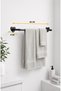 Modern Black Wall Mounted Metal Towel Holder Bathroom Organizer Decorative Towel Rack - 2