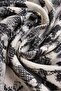 Crocodile Knot Combed Cotton Shawl - Anthracite - 5