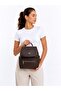 Viatox Vs 1449 Women's Faux Leather, Multi-Compartment, Zippered, Stylish and Convenient Backpack Brown