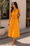 Women's Double-Breasted Yellow Viscose Dress